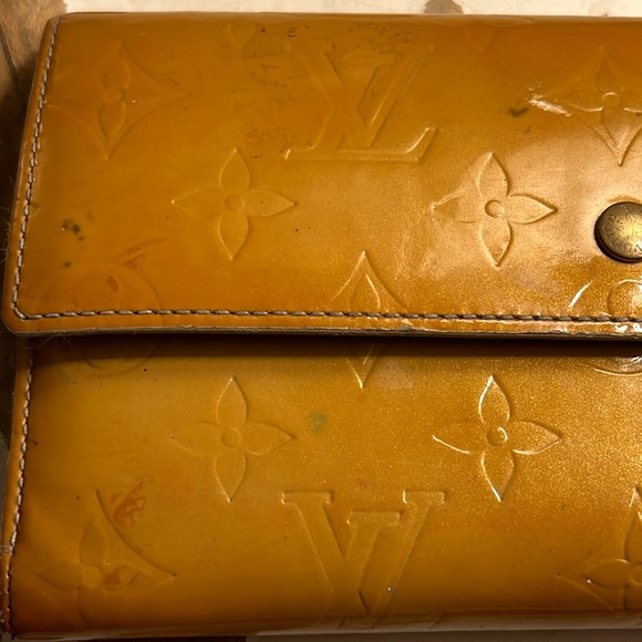 LOUIS VUITTON Long Monogram Gold Vernis LV Sarah Portefeuille Vintage TH1023 - Picture 5 of 13